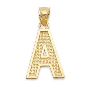 Handmade 10K Yellow Gold Letter A Pendant – Personalized Initial Charm Product